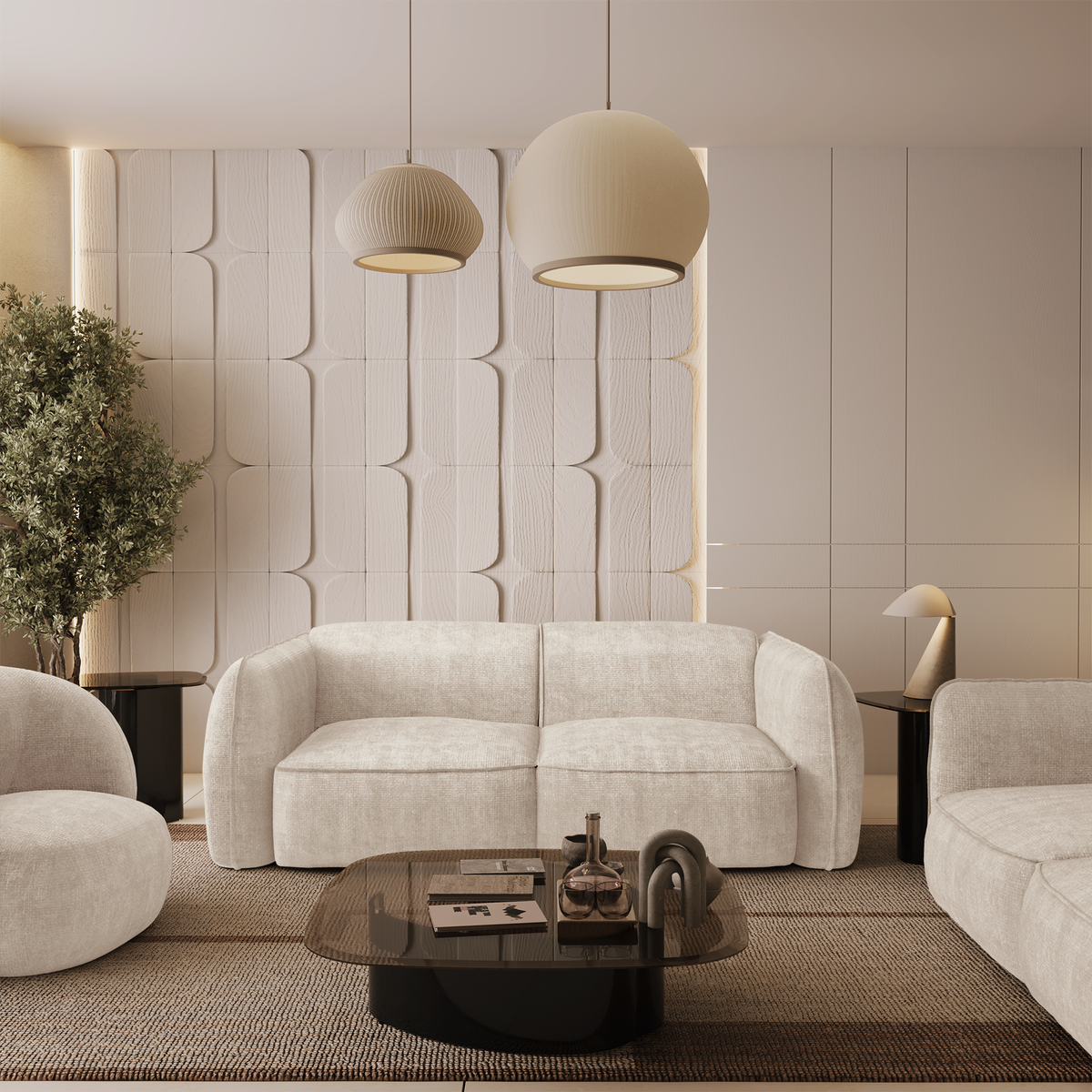 Canapé 3 Places 201 Cm LINSY HOME - Profondeur D'assise Réglable, Tissu Velours Côtelé Beige - Petit Canapé Pour Salon, Chambre, Appartement - Support Jusqu'à 320 Kg - 4