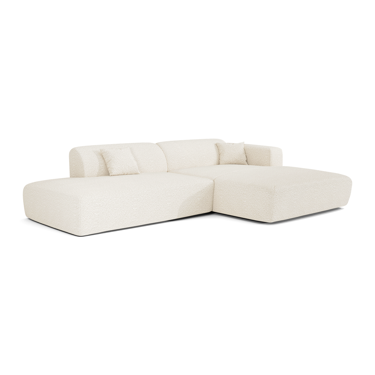 Canapé angle droit ouvert MYRA tissu bouclette– Sia Home