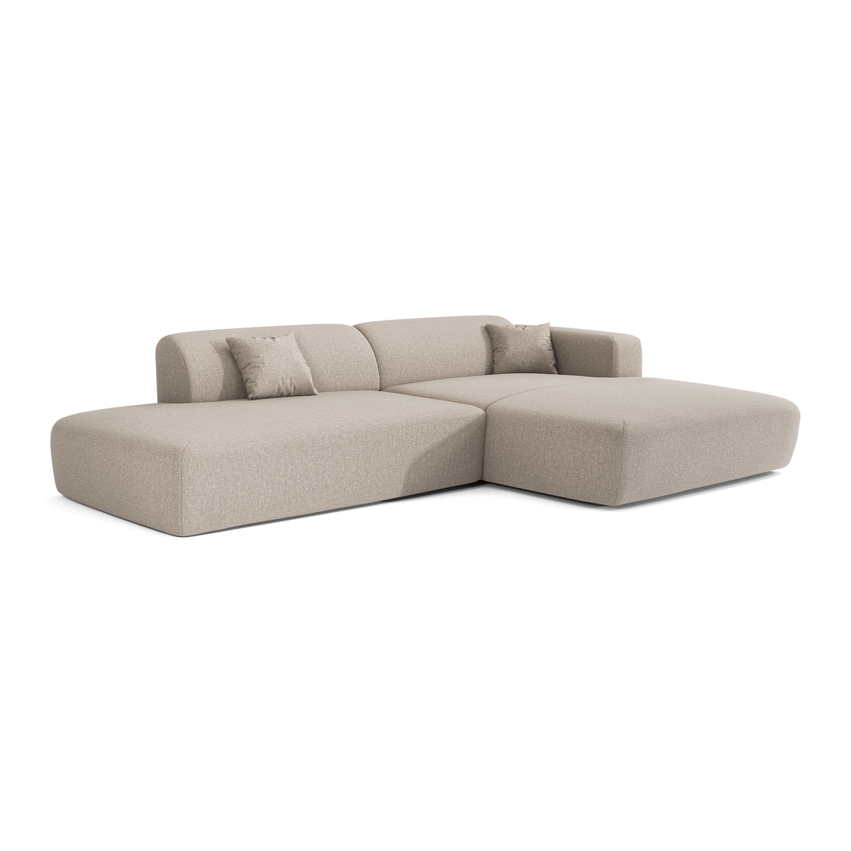 Canapé angle droit ouvert MYRA tissu tramé– Sia Home