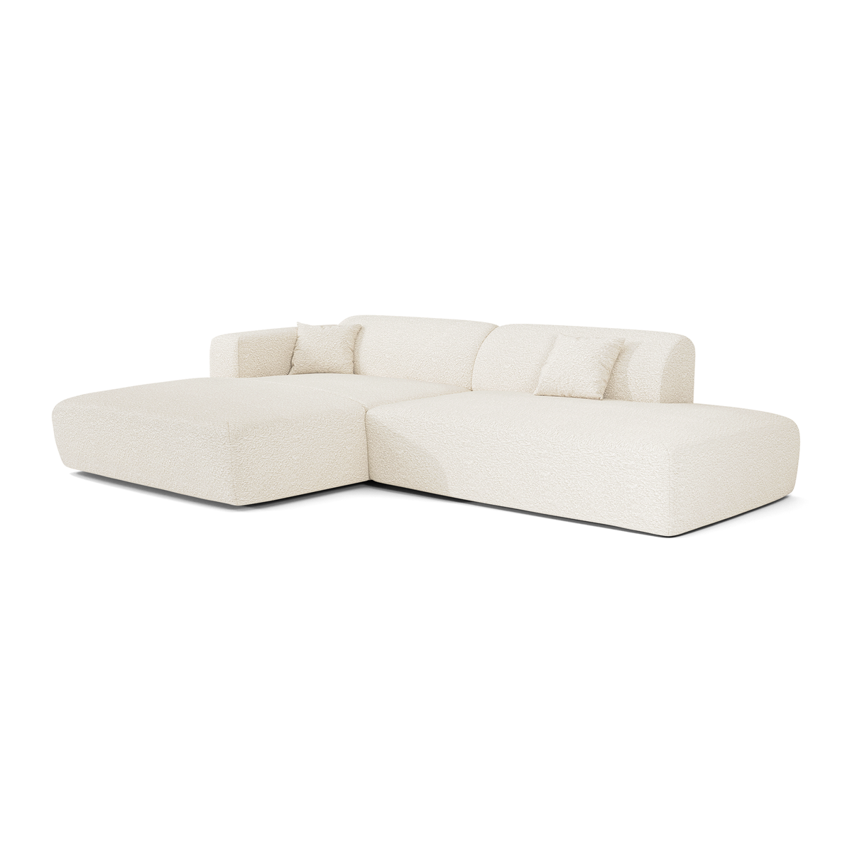 Canapé angle gauche ouvert MYRA tissu bouclette– Sia Home
