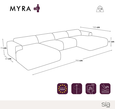 Canapé symétrique MYRA Velours côtelé