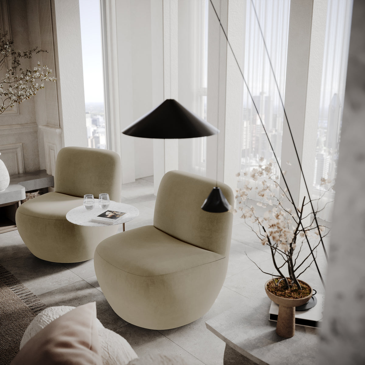 Fauteuil JENA Tissu Velours