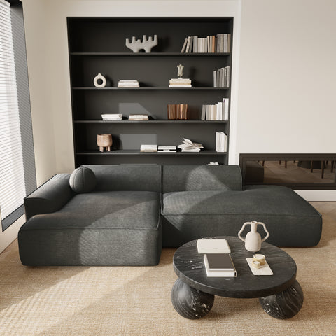 Canapé angle gauche 300cm ANIA Tissu Tramé