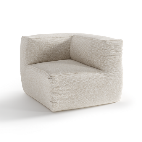 Angle - Canapé d'extérieur BAIA tissu bouclette beige chiné