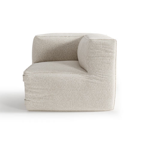 Angle - Canapé d'extérieur BAIA tissu bouclette beige chiné