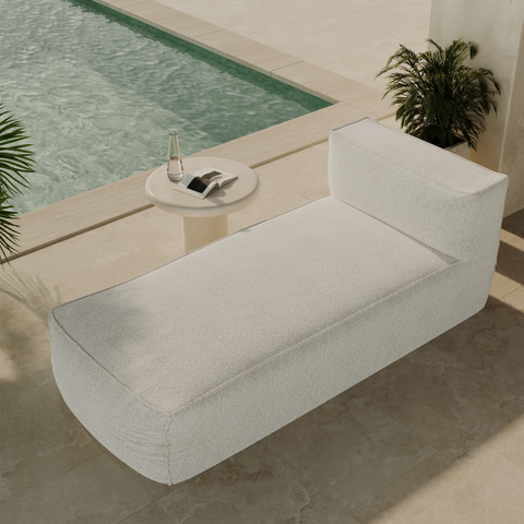 Méridienne - Canapé d'extérieur BAIA tissu bouclette beige chiné