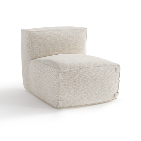 Fauteuil d'extérieur BAIA tissu bouclette beige chiné