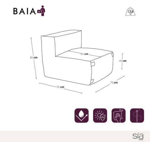 Fauteuil d'extérieur BAIA tissu bouclette beige chiné