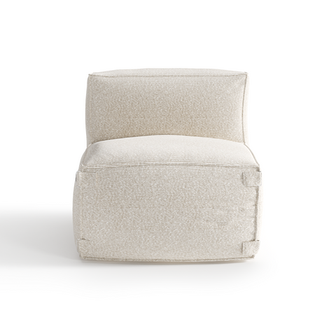 Fauteuil d'extérieur BAIA tissu bouclette beige chiné