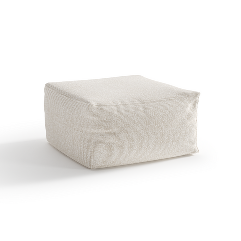 Pouf d'extérieur BAIA tissu bouclette beige chiné