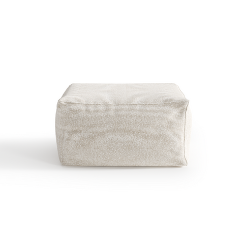 Pouf d'extérieur BAIA tissu bouclette beige chiné
