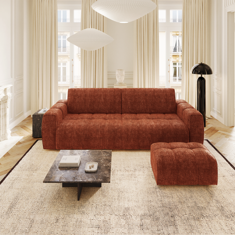 Pouf BARI velours chenillé