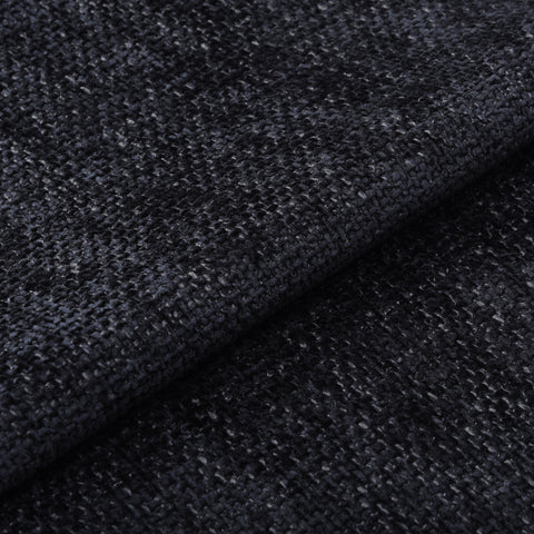 Ensemble canapé 4 places et pouf BARI velours chenillé anthracite foncé