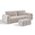 Ensemble canapé 4 places et pouf BARI velours chenillé beige