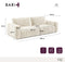 Ensemble canapé 4 places et pouf BARI velours chenillé beige