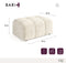 Ensemble canapé 4 places et pouf BARI velours chenillé beige