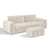 Ensemble canapé 4 places et pouf BARI velours chenillé crème