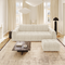 Ensemble canapé 4 places et pouf BARI velours chenillé crème