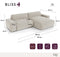 Canapé angle droit BLISS Velours côtelé XXL