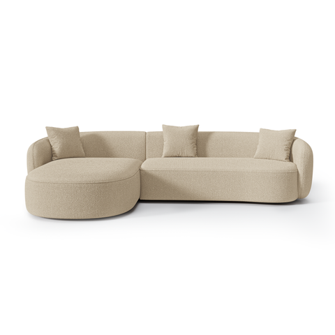 Canapé d'angle gauche CELINE tissu bouclette