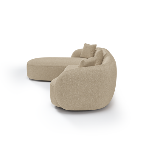 Canapé d'angle gauche CELINE tissu bouclette