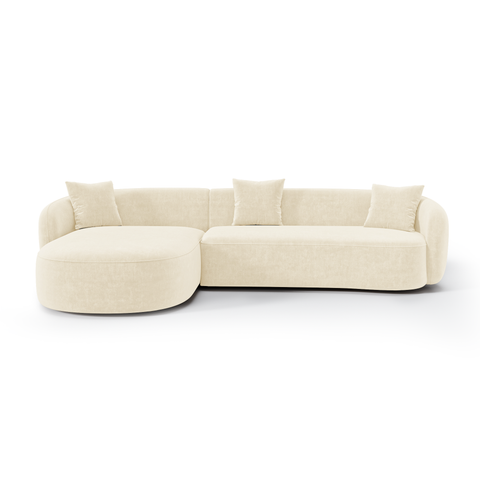 Canapé d'angle gauche CELINE tissu bouclette