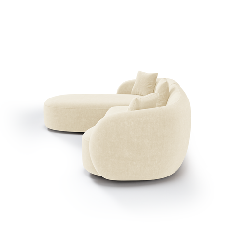 Canapé d'angle gauche CELINE tissu bouclette