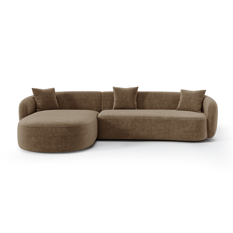 Canapé d'angle gauche CELINE tissu tramé toucher doux