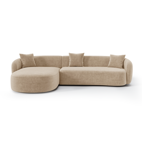 Canapé d'angle gauche CELINE tissu tramé toucher doux