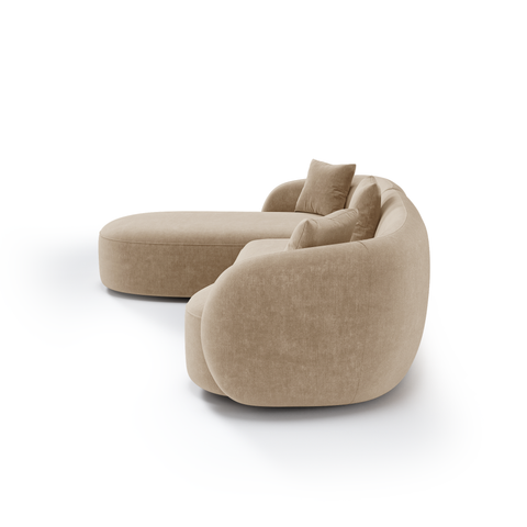 Canapé d'angle gauche CELINE tissu tramé toucher doux