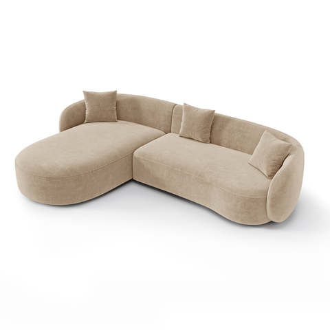 Canapé d'angle gauche CELINE tissu tramé toucher doux