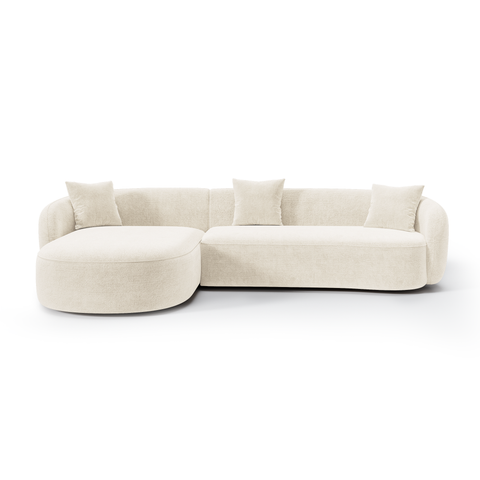 Canapé d'angle gauche CELINE tissu tramé toucher doux