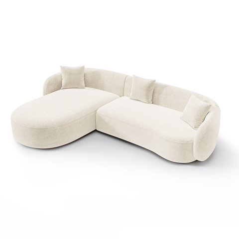 Canapé d'angle gauche CELINE tissu tramé toucher doux