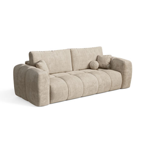 Canapé convertible express matelas Dunlopillo 140cm CLOUD Velours texturé