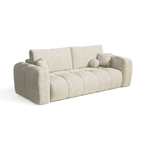 Canapé convertible express matelas Dunlopillo 140cm CLOUD Velours texturé