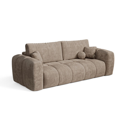 Canapé convertible express matelas Dunlopillo 140cm CLOUD Velours texturé