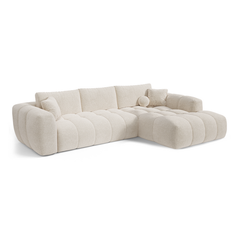 Canapé d'angle droit CLOUD Tissu bouclette