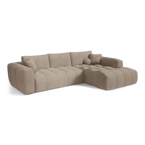 Canapé d'angle droit CLOUD Tissu bouclette