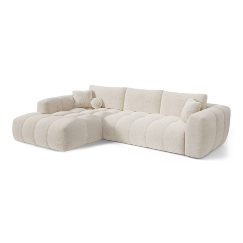Canapé d'angle gauche CLOUD Tissu bouclette