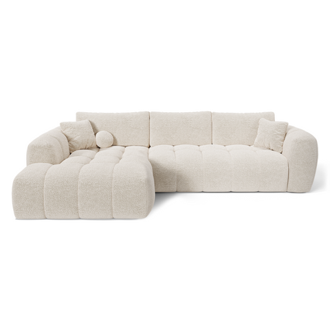 Canapé d'angle gauche CLOUD Tissu bouclette