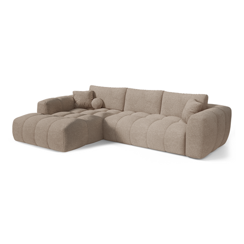 Canapé d'angle gauche CLOUD Tissu bouclette