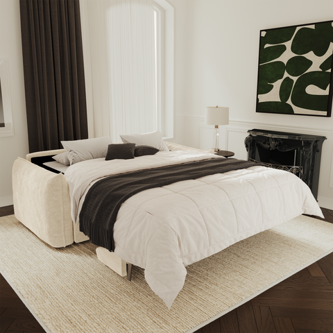 Canapé convertible matelas 160cm COCO Velours gaufré