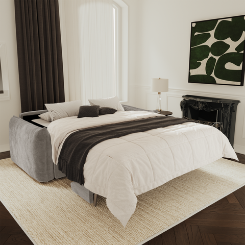 Canapé convertible matelas 160cm COCO Velours gaufré