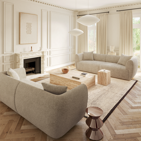 Canapé 4 places CÔME velours texturé