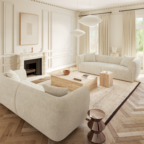 Canapé 4 places CÔME velours texturé