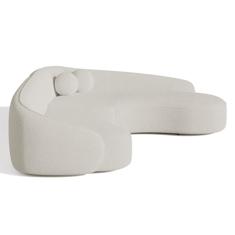 Canapé d'angle droit COOPER Tissu bouclette