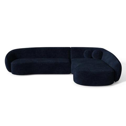 Canapé d'angle droit COOPER Tissu tramé toucher doux
