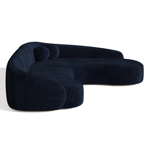 Canapé d'angle droit COOPER Tissu tramé toucher doux
