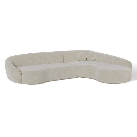 Canapé d'angle droit COOPER Tissu tramé toucher doux