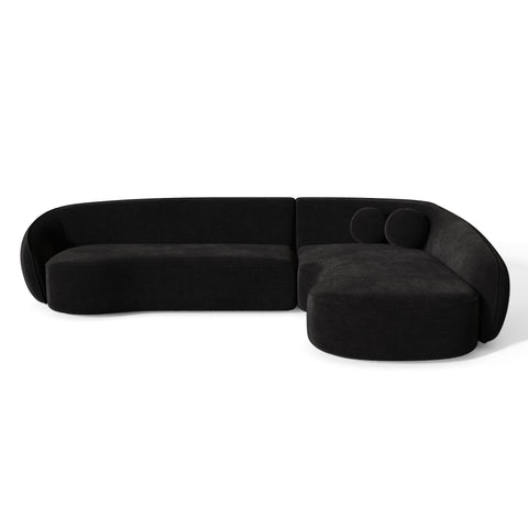 Canapé d'angle droit COOPER Tissu tramé toucher doux